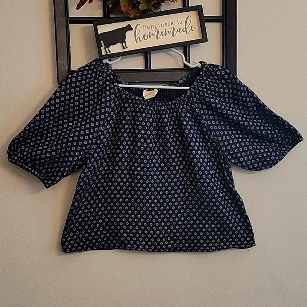 On the shoulder blue blouse